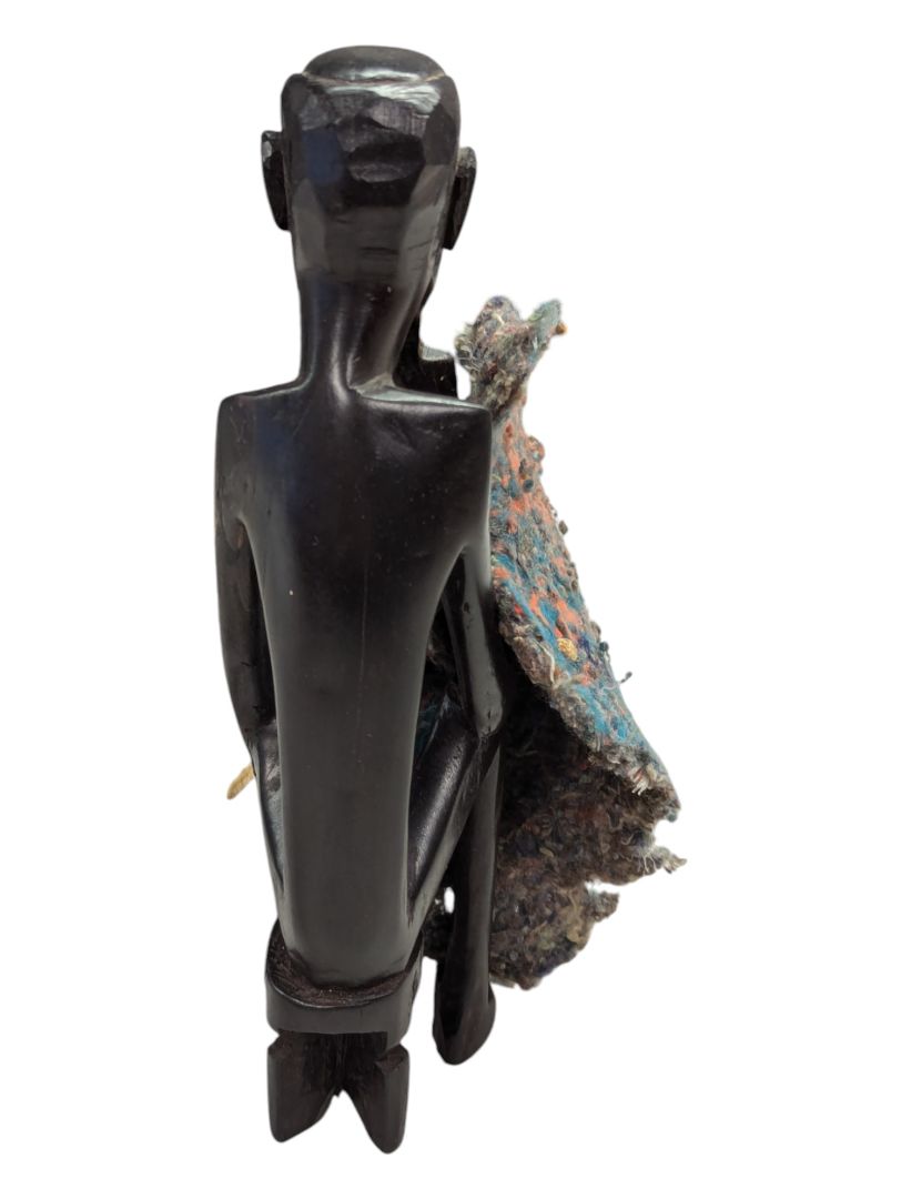 African Art Wood Carving Vintage Sitting Man
