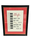 Embroidery Stitched Life quote - Framed