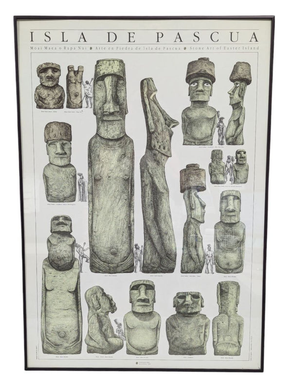 Isla De Pascua Framed Moai Framed