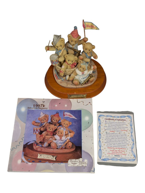 Cherished Teddies Commemorative 5 Year Figurine