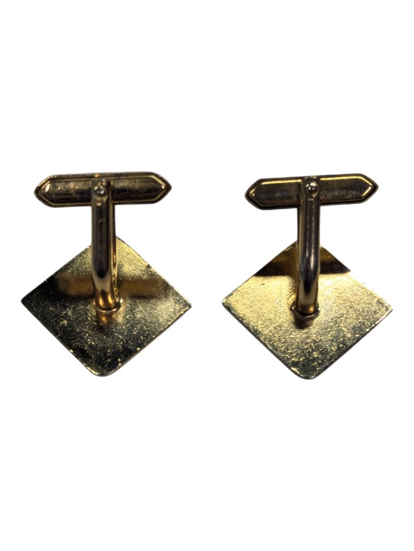 Mens Gold and Black Onyx Cufflinks