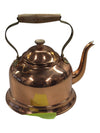 Copper tea kettle with wood handle