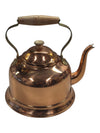 Copper tea kettle with wood handle
