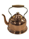 Copper tea kettle with wood handle