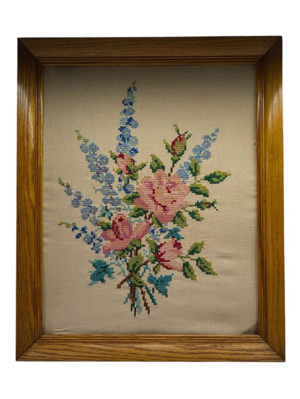 Embroidery Floral Framed Picture