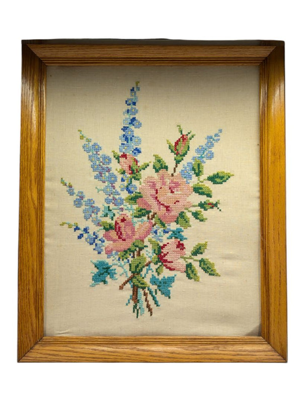 Embroidery Floral Framed Picture