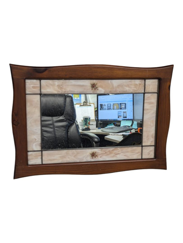 Pink Mosaic Wooden Mirror