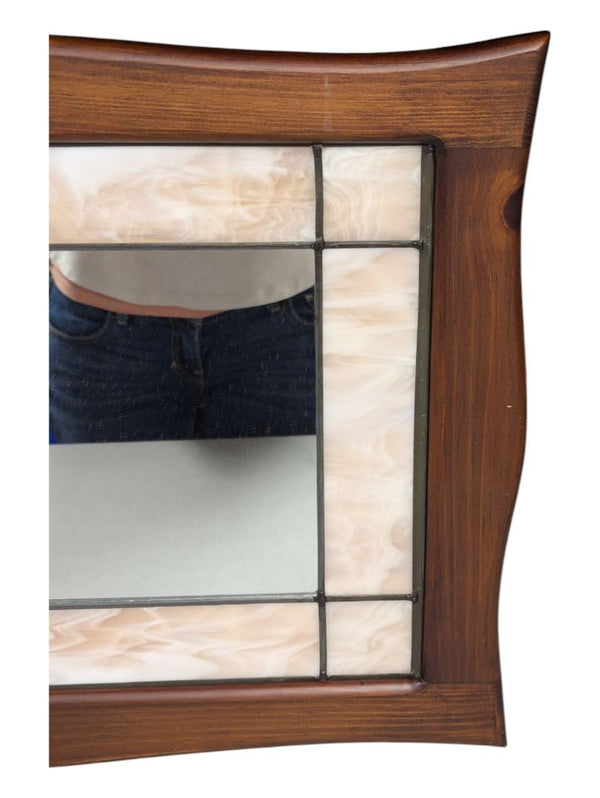 Pink Mosaic Wooden Mirror