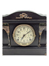 Antique Sessions Mantel Clock with Pillars & Floral Face
