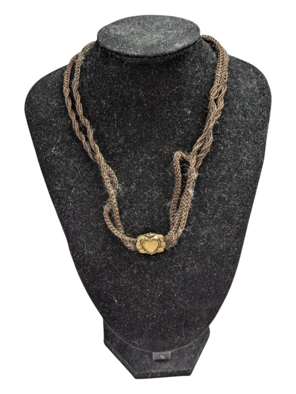 Gold colour corded necklace