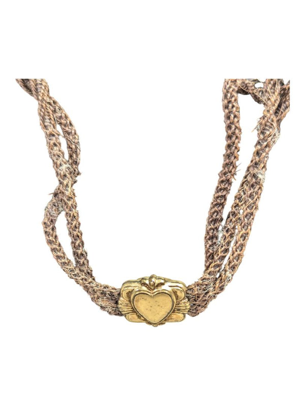 Gold colour corded necklace
