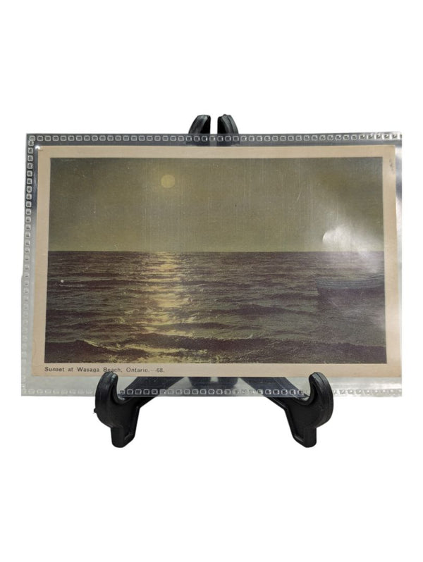 Sunset at Wasaga Beach postcard with stamps