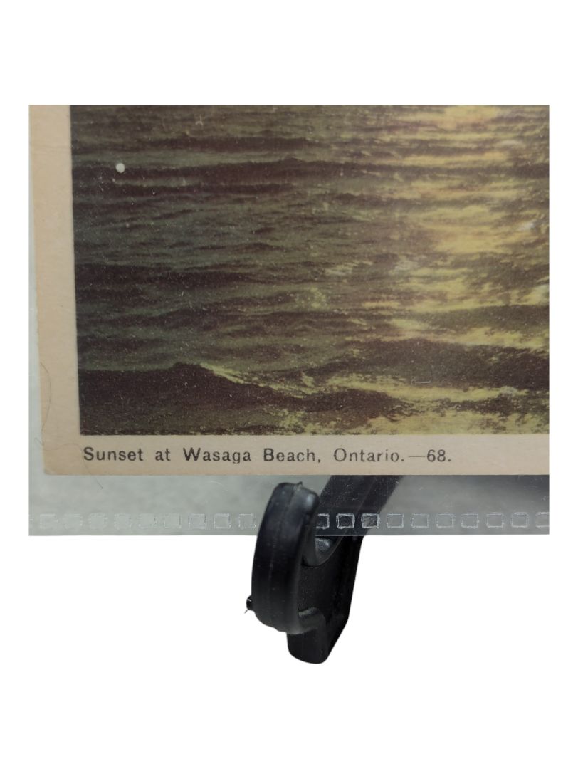 Sunset at Wasaga Beach postcard with stamps