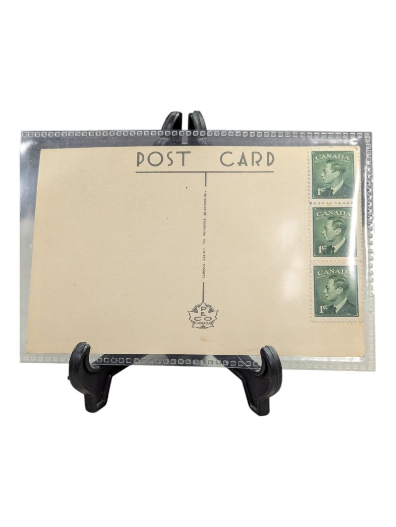 Sunset at Wasaga Beach postcard with stamps