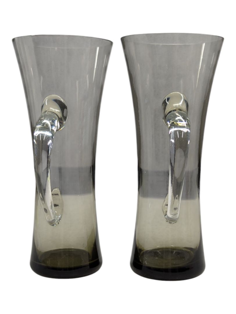 Tinted glass tumblers with handles