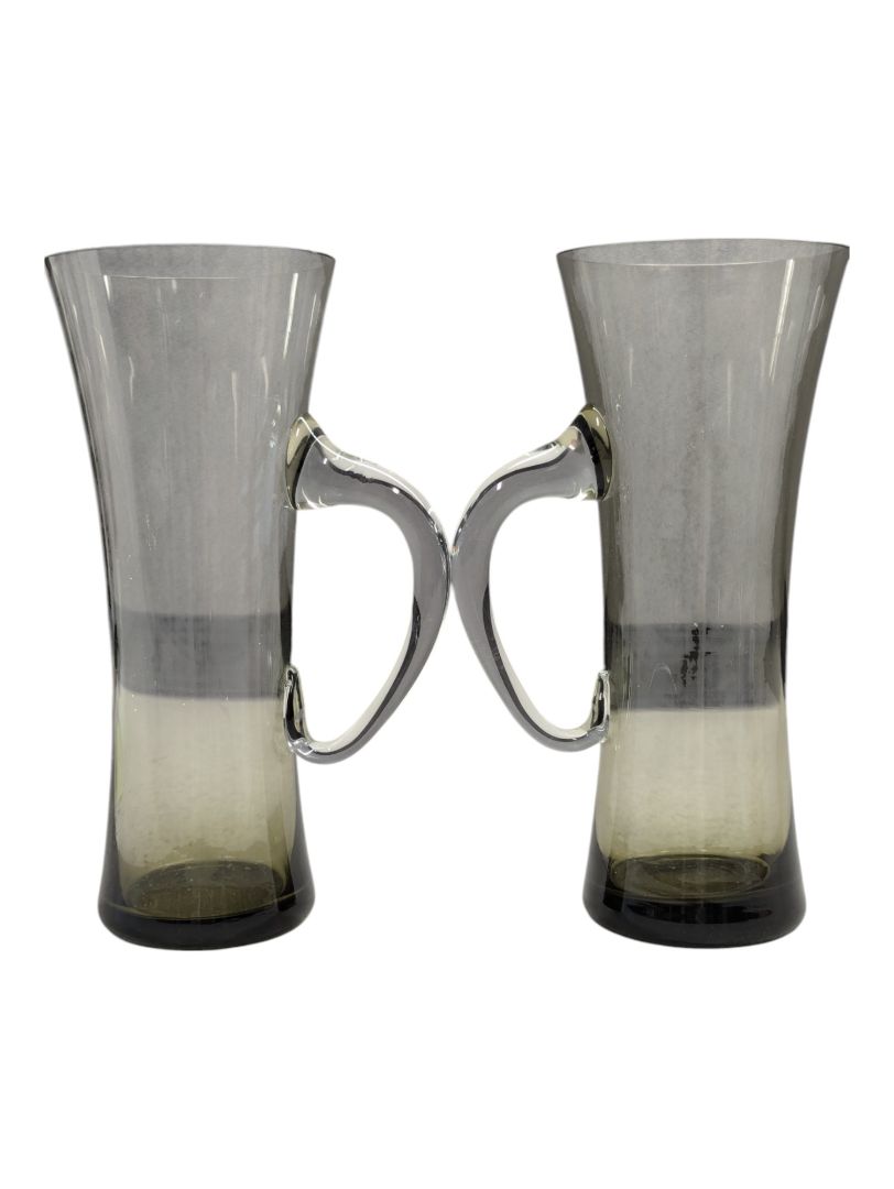 Tinted glass tumblers with handles