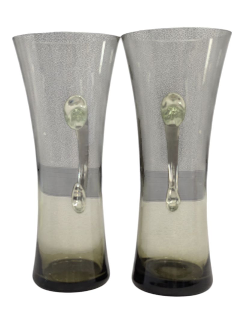 Tinted glass tumblers with handles