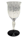 Glass goblet with tinted foot