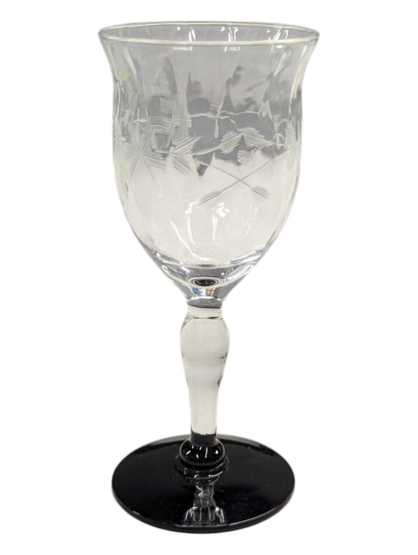 Glass goblet with tinted foot