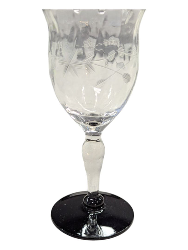 Glass goblet with tinted foot