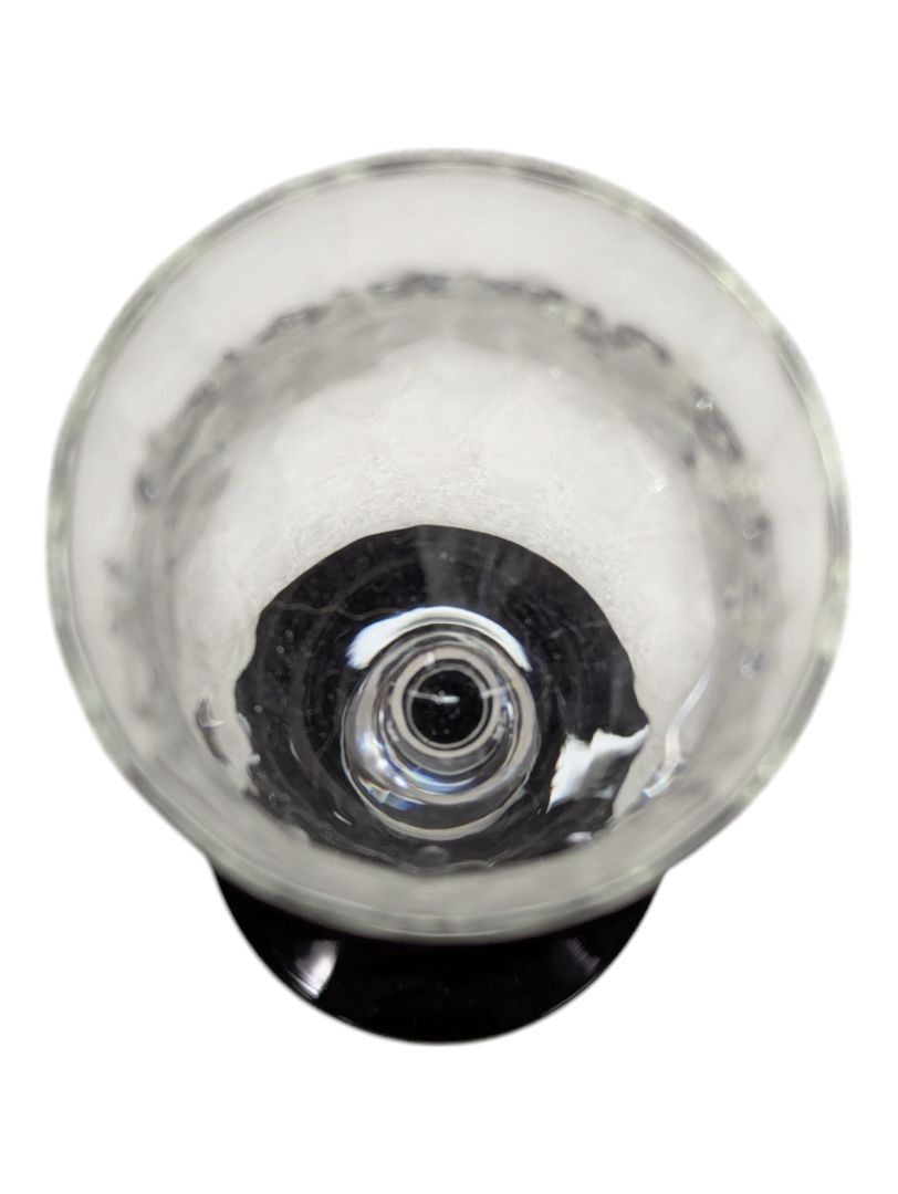 Glass goblet with tinted foot