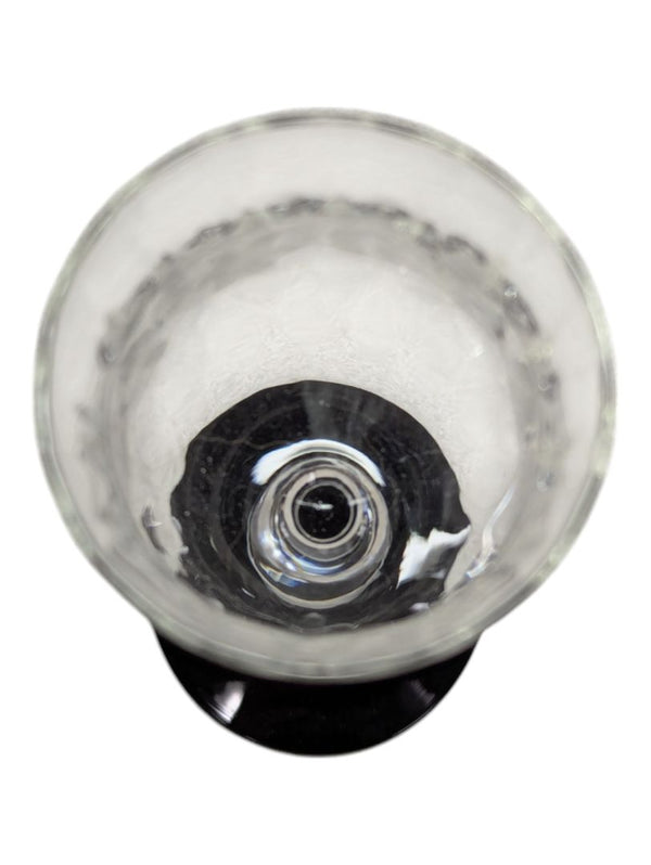 Glass goblet with tinted foot