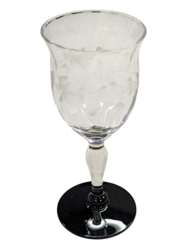 Glass goblet with tinted foot
