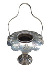 Silver boquet vase holder with handle