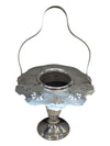 Silver boquet vase holder with handle