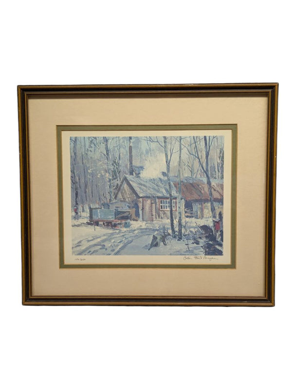 Painting of a Shed in Winter 15" x 13"