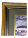 Painting of boat beside hills 11 1/4" x 9 1/4"