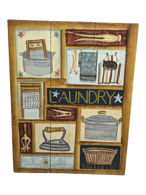 Wooden Laundry Sign 12" x 16"