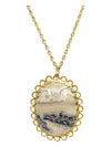 Blue geode with gold detailing jewelry set