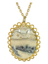 Blue geode with gold detailing jewelry set