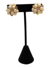 Autumn brooch and pearl cluster earring jewelry set