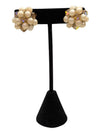 Autumn brooch and pearl cluster earring jewelry set