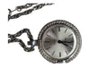 Silver gem toned jewelry set w Vendome Clock necklace