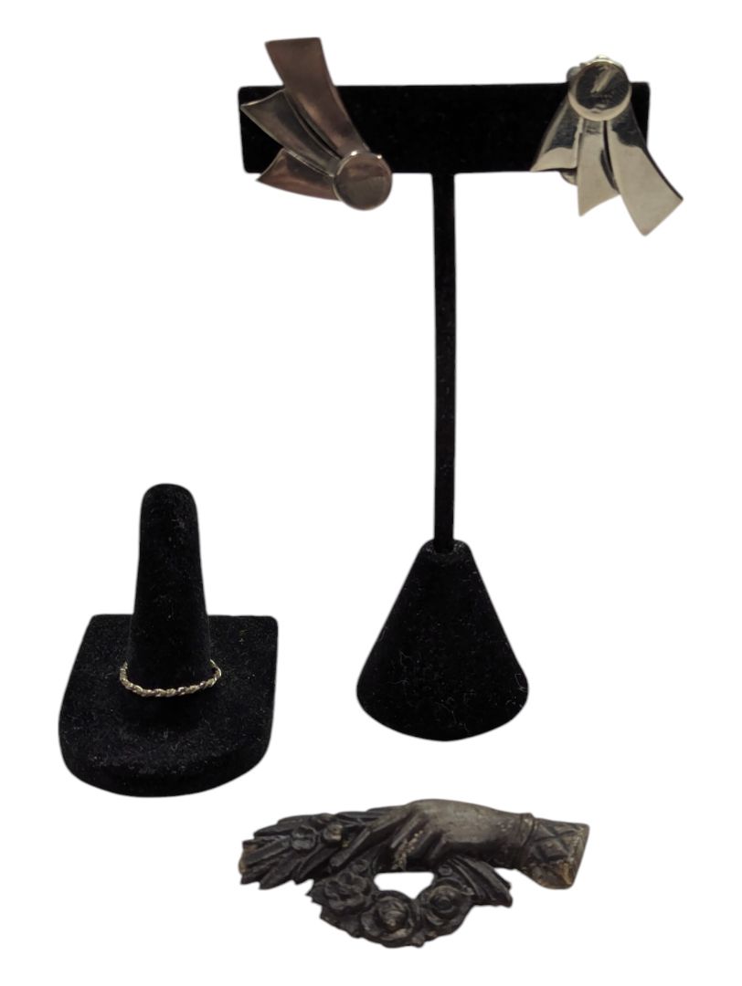 Silver tone statement jewelry set