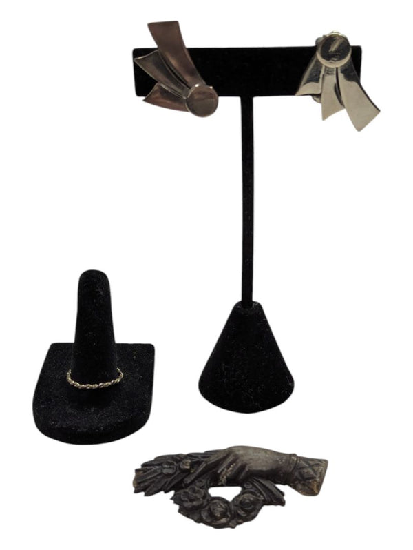 Silver tone statement jewelry set