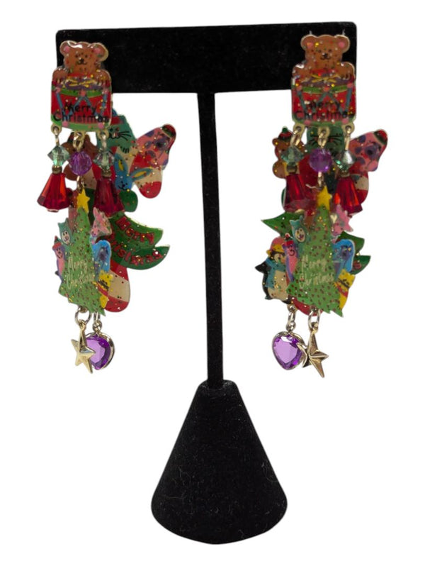 1 of a kind colourful dangle earrings