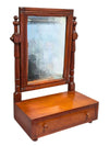 Wood framed stand mirror with drawer
