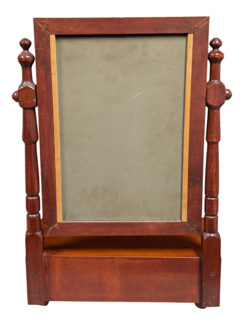 Wood framed stand mirror with drawer