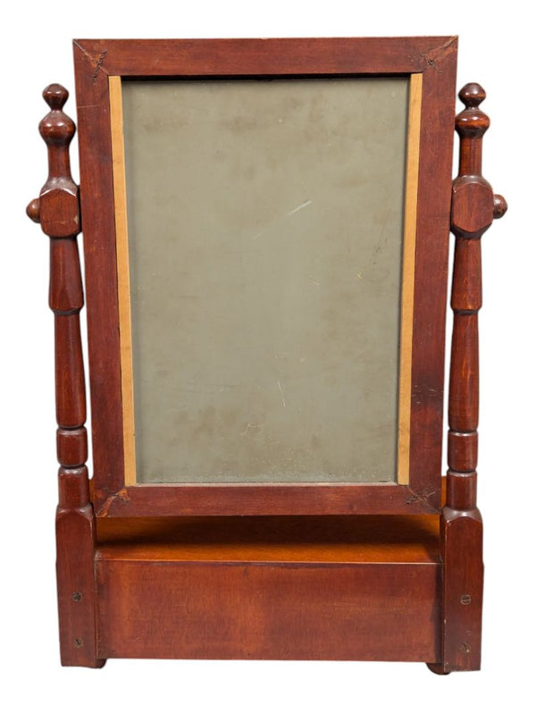 Wood framed stand mirror with drawer