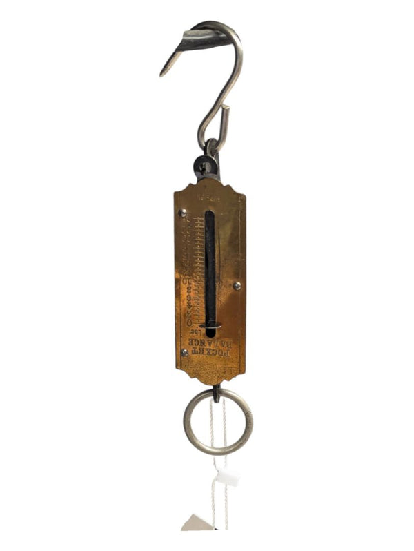Vintage Brass Pocket Balance Scale 0-25 Lbs