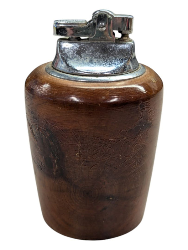 Vintage Ronson Table Lighter Rare Wood 1970s