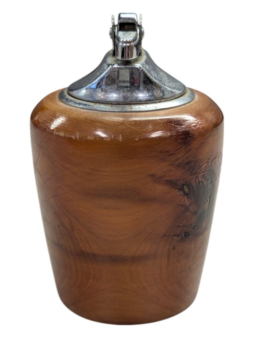 Vintage Ronson Table Lighter Rare Wood 1970s