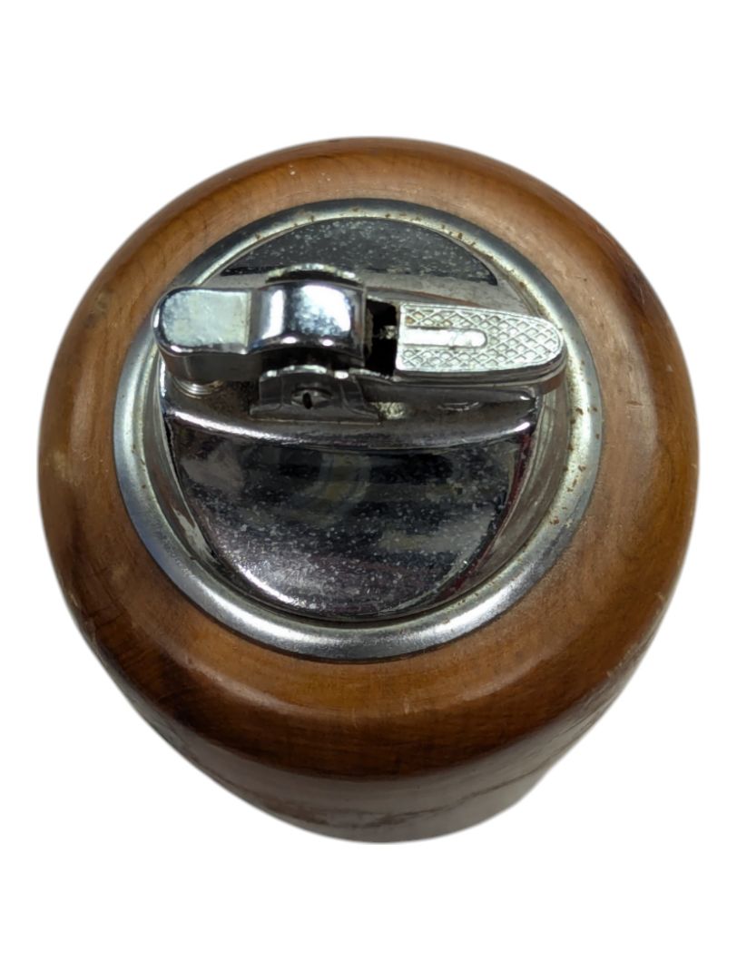 Vintage Ronson Table Lighter Rare Wood 1970s
