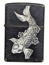 Vintage ZIPPO Lighter H-10 "Tammy" Koi Japanese Fish Black Matte