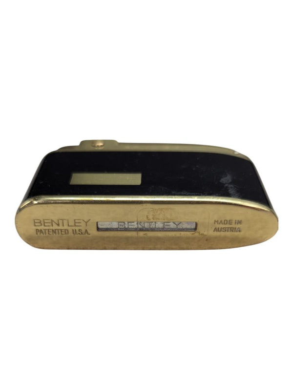 Vintage BENTLEY Lighter w Org. Box Gold tone/black Made in Austria