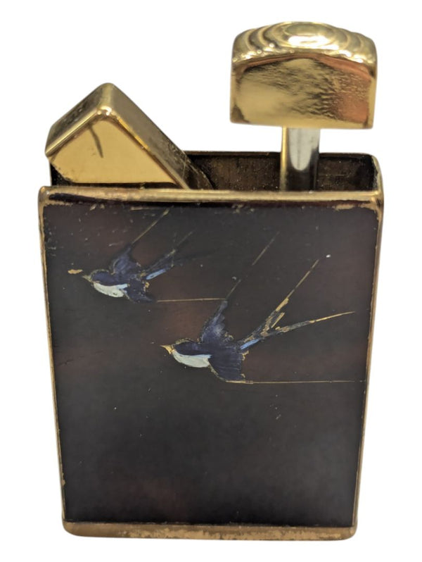 Vintage Amor Perfume Pocket Atomizer Black with Blue Birds 1950s